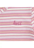 Girls 4-6x Short Sleeve Striped Meet and Greet Top