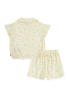 Girls 4-6x Woven Matching Top and Shorts Set