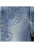 Girls 4-6x Flare Jeans with Embroideries