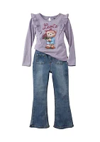 Girls 4-6x 2 Piece T-Shirt and Flared Pants Set