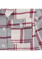 Girls 4-6x Oversized Plaid Printed Shirt