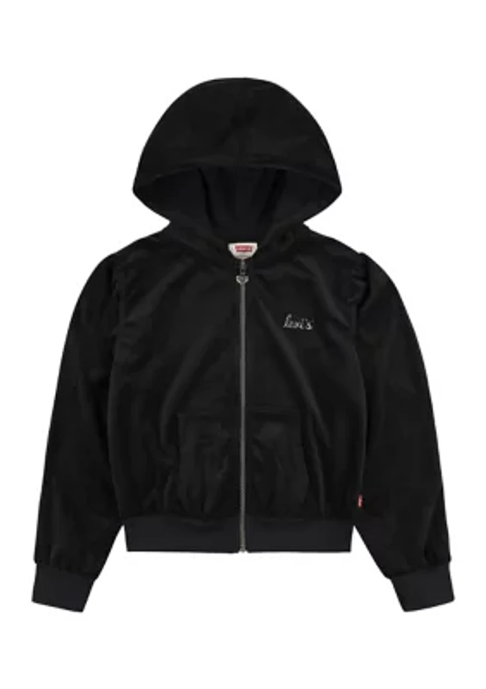 Girls 7-16 Velour Meet and Greet Hoodie