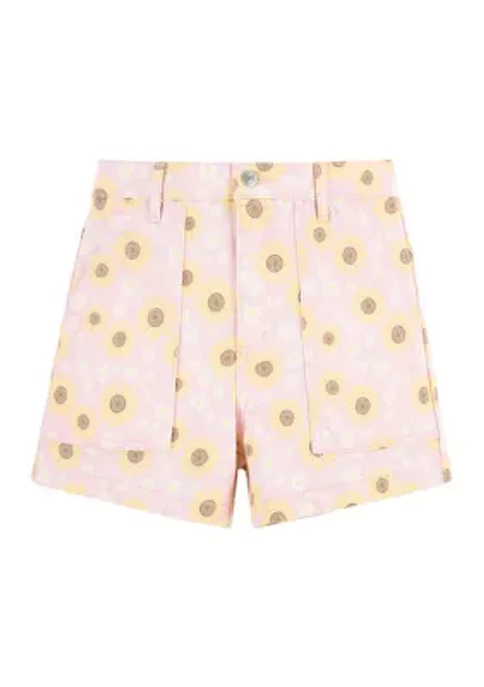 Girls 7-16 Printed Twill A-Line Shorts