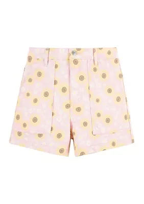 Girls 7-16 Printed Twill A-Line Shorts