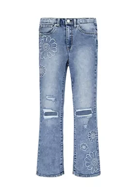 Girls 7-16 Flare Jeans with Embroideries