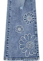 Girls 7-16 Flare Jeans with Embroideries