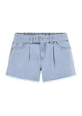 Girls 7-16 Denim Belted Shorts