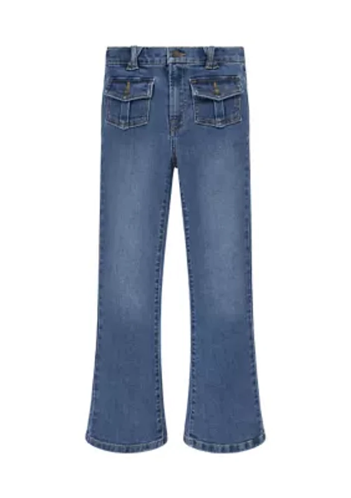 Girls 7-16 Cargo Flare Jeans