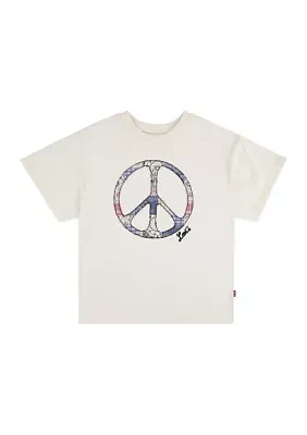 Girls 7-16 Oversized Peace Graphic Short Sleeve T-Shirt