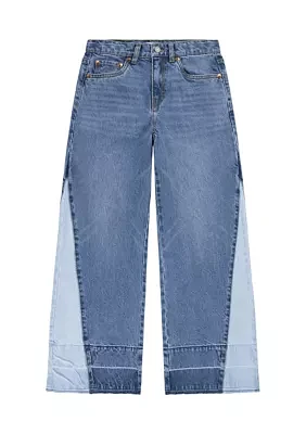 Girls 7-16 Two Toned Baggy Wide Leg Jeans