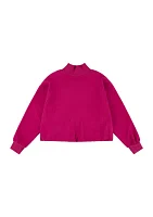 Girls 7-16 Mock Neck Bubble Knit Graphic Top