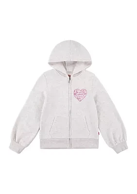 Girls 7-16 Lace Full Zip Hoodie