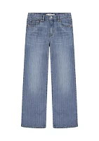 Girls 7-16 Textured Stripe Wide Leg Jeans