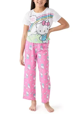 Girls 4-10 3 Piece Hello Kitty Pajama Set