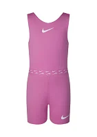 Girls 4-6x Solid Romper with Swoosh Logo