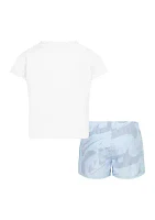 Girls 4-6x Allover Print Shorts and Short Sleeve T-Shirt Set