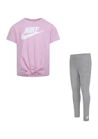 Girls 4-6x Tie Front Graphic T-Shirt and Leggings Set