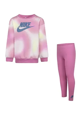 Girls 4-6x Printed Fleece Sweatshirt and Leggings Set