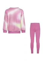 Girls 4-6x Printed Fleece Sweatshirt and Leggings Set