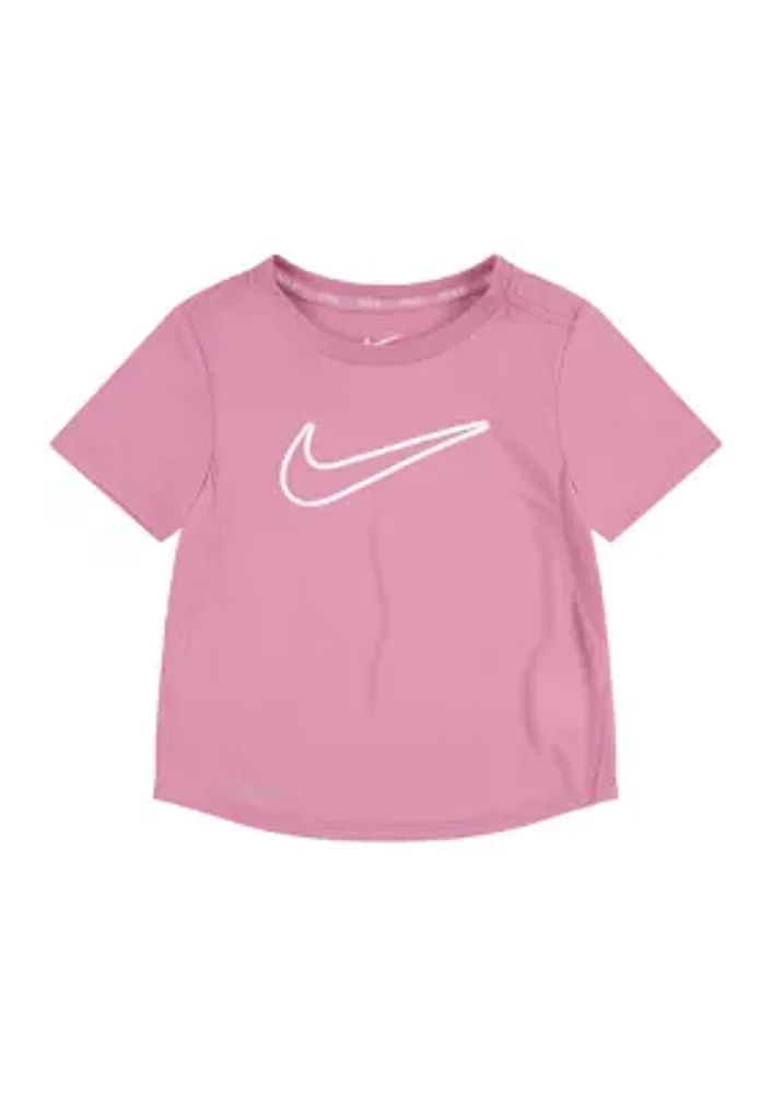 Girls 4-6x Swoosh Short Sleeve Graphic T-Shirt