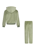 Girls 4-6x Embossed Velour Hoodie Set