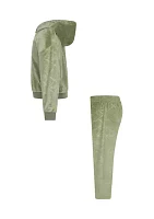 Girls 4-6x Embossed Velour Hoodie Set