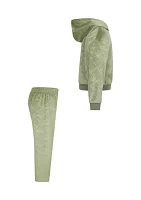 Girls 4-6x Embossed Velour Hoodie Set