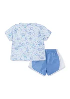 Girls 4-6x Floral Printed T-Shirt and Shorts Set