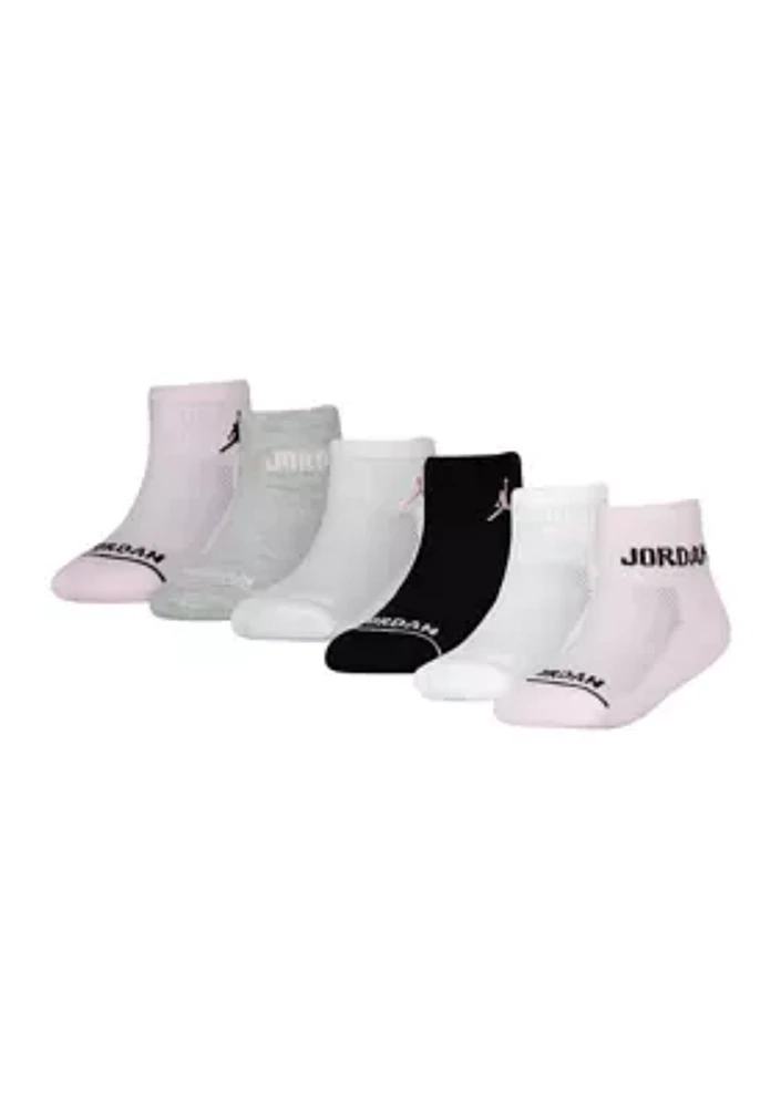 Girls Jordan Legend Ankle Socks - 6 Pack