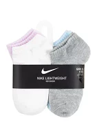 Girls Set of 6 Metallic Swoosh Low Socks