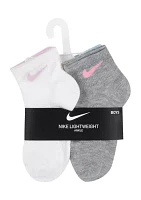 Girls Metallic Swoosh Quarter Socks - 6 Pack