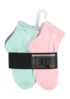 Girls Metallic Swoosh Quarter Socks - 6 Pack