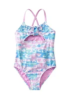 Girls 4-6x One Piece Cutout Swimsuit