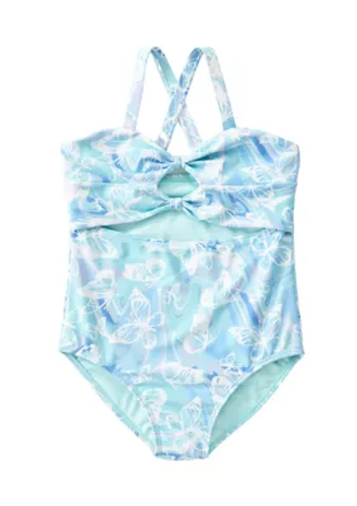 Girls 7-16 Knot Front Swimsuit