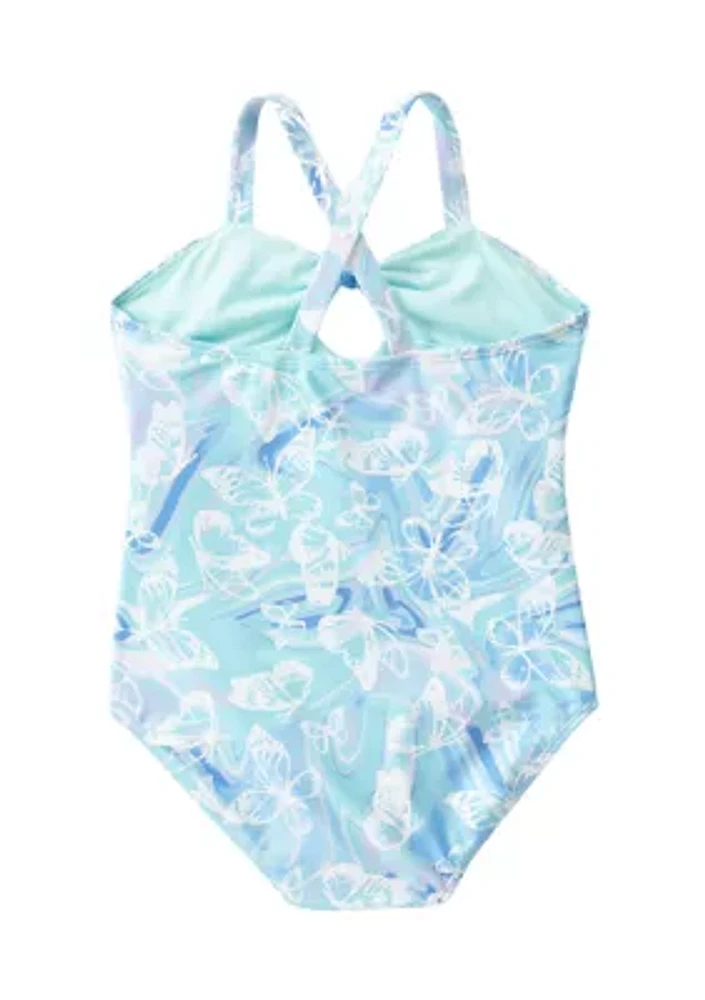 Girls 7-16 Knot Front Swimsuit