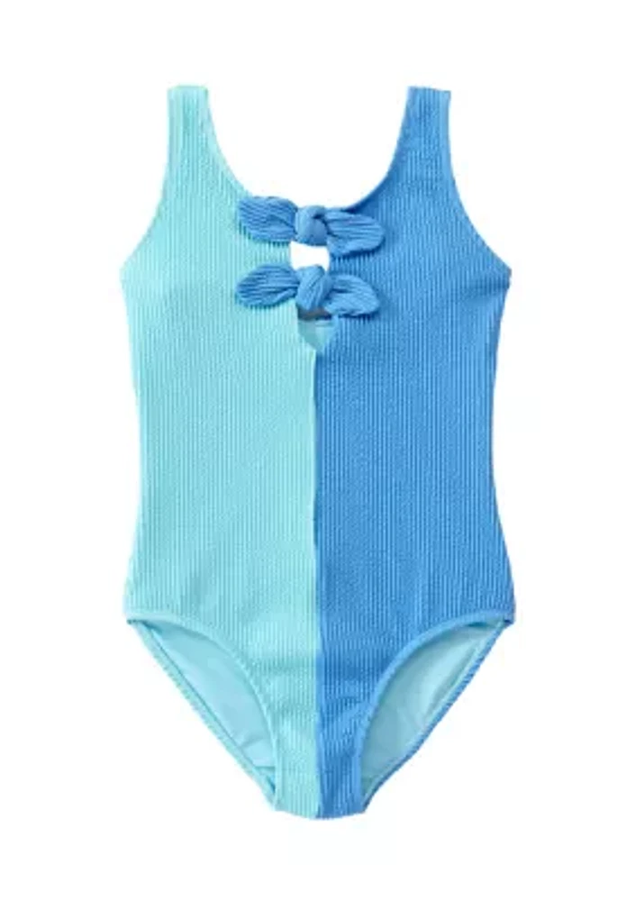 Girls 7-16 Bow Front Swimsuit