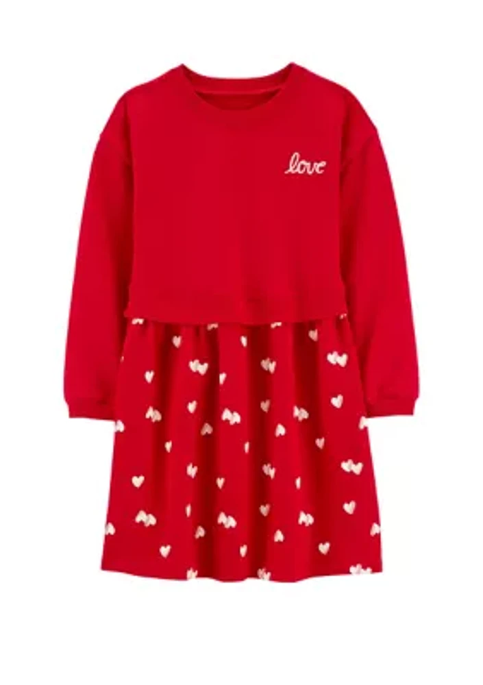 Girls 4-6x Valentine's Day Heart Dress