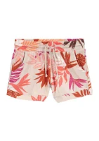 Girls 4-6x Tropical Tie Waist Shorts