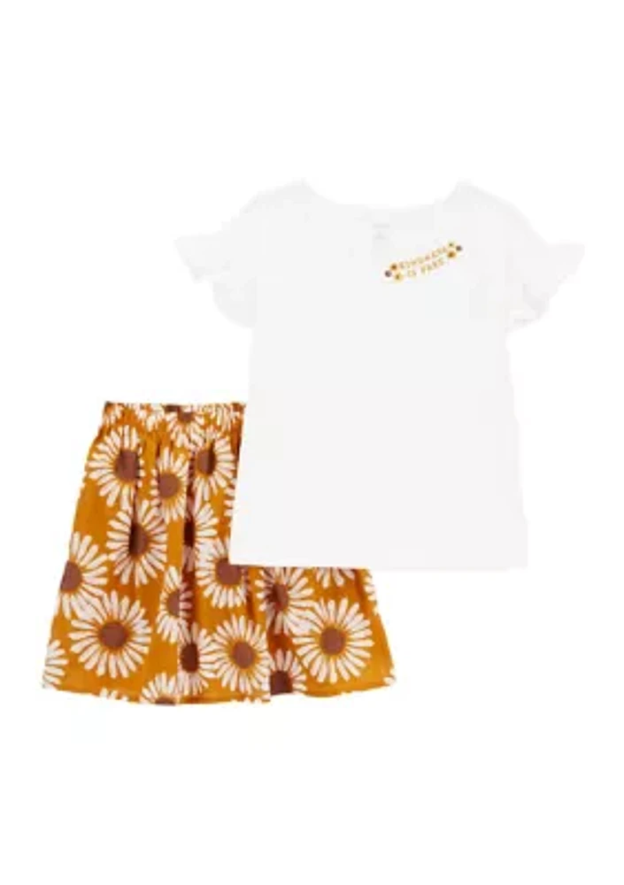 Girls 4-6x Sunflower Skort Set