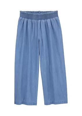 Girls 4-6x Chambray Wide Leg Pants