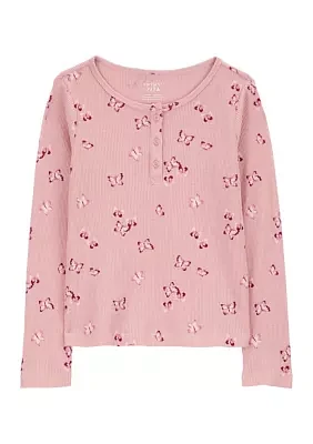 Girls 4-6x Butterfly Printed Top