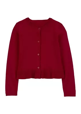 Girls 4-6x Peplum Cardigan