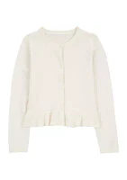 Girls 4-6x Peplum Hem Cardigan