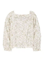 Girls 4-6x Floral Printed Woven Top