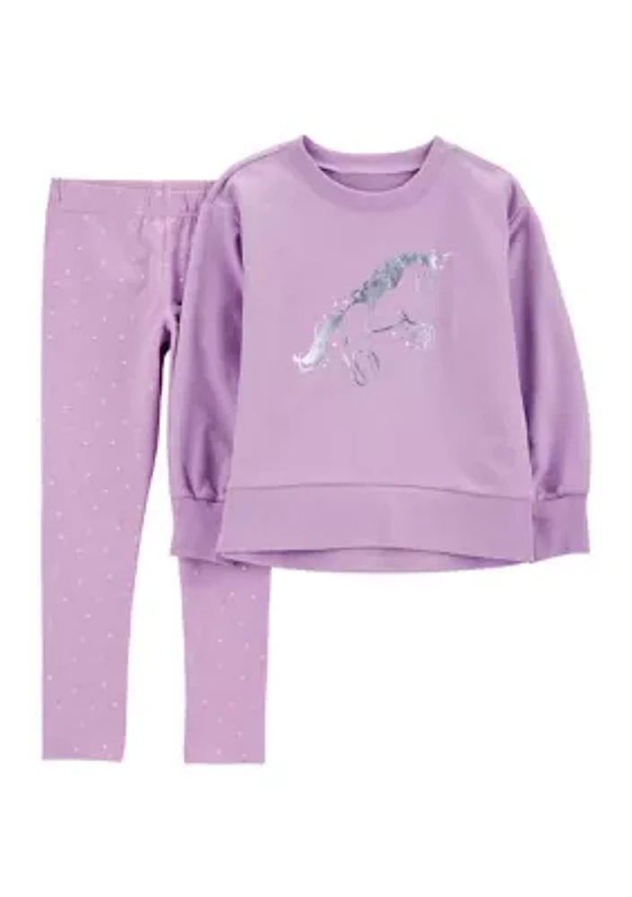 Girls 4-6x Graphic Sweatshirt and Leggings Set