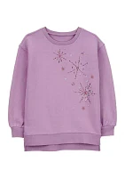 Girls 4-6x Sparkly Star Printed Sweatshirt