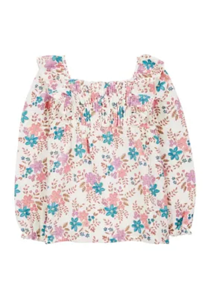 Girls 4-6x Floral Fashion Top