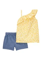 Girls 4-6x Printed Top and Shorts Set
