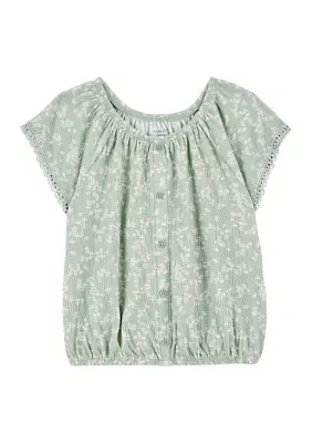 Girls 4-6x Floral Printed Knit Top