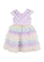 Girls 4-6x Rainbow Tiered Dress